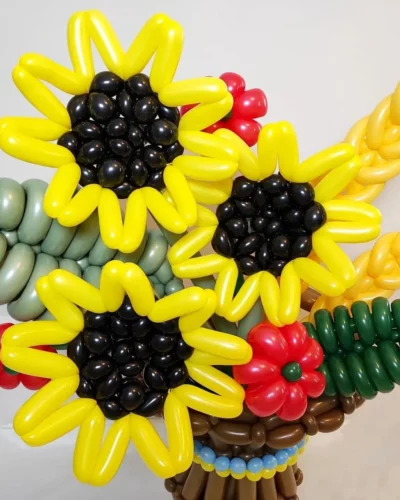 Basket with Sunflowers