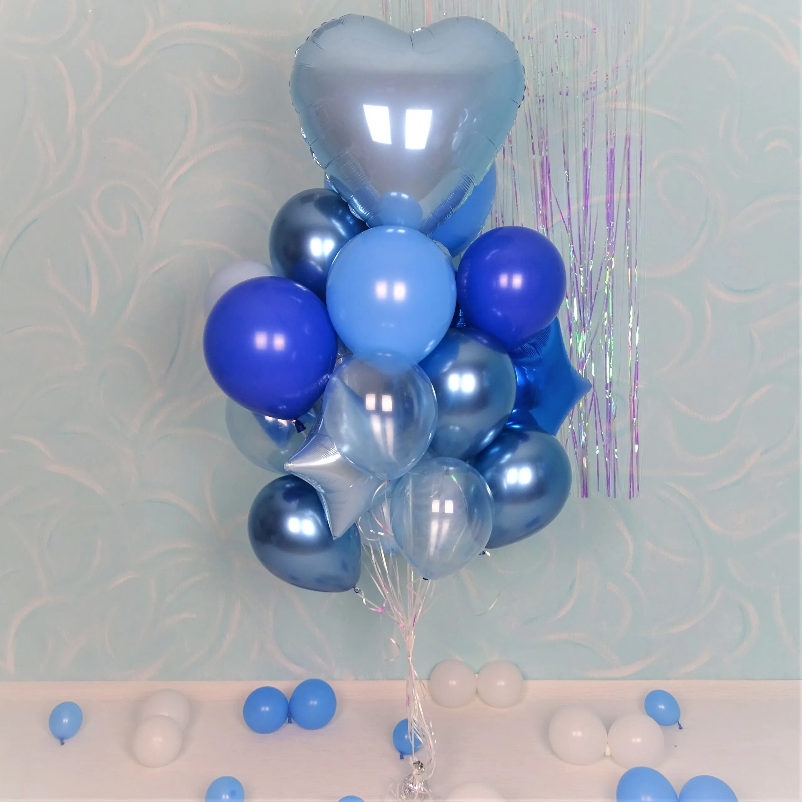 blue helium ballons set