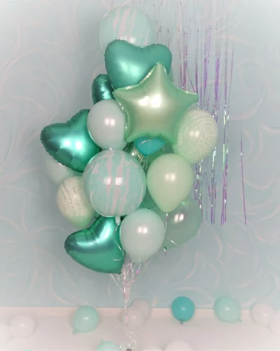 Green Helium Bouqet