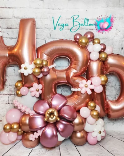 Happy Birthday Centerpiece with Big Foil Letters