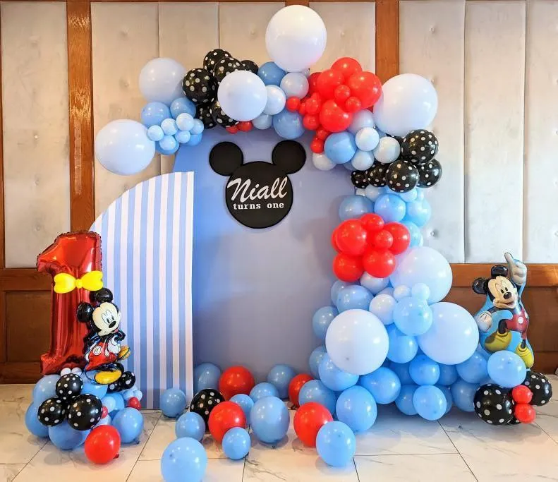 mickey mouse balloons set with backdrop