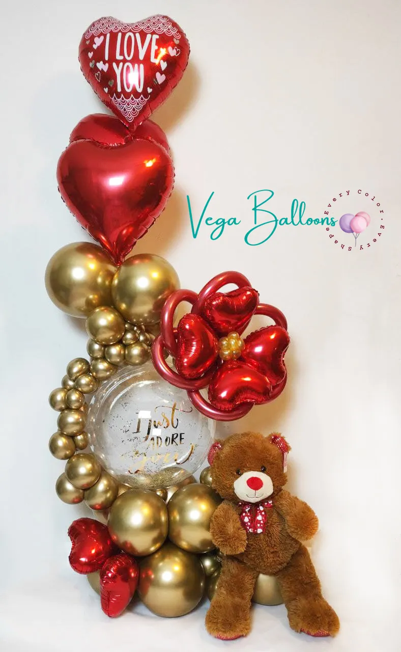 golden valentine balloons