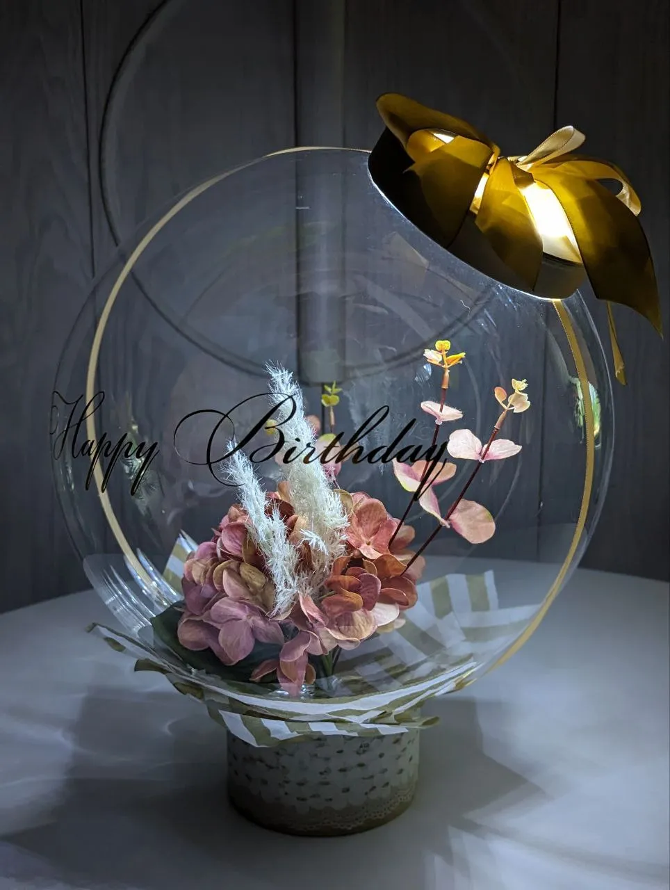 Golden Elegance Birthday Bubble 3